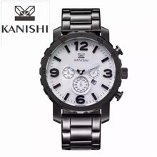 KANISHI Business Quartz watch Men sport Military Watches Men Stainless Steal Strap army wristwatch clock hours Complete
