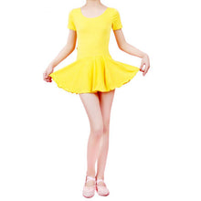 kid-girls-short-sleeve-leotard-gymnastics-cotton-ballet-dance-dress-dancewear BBL