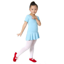 kid-girls-short-sleeve-leotard-gymnastics-cotton-ballet-dance-dress-dancewear BBL