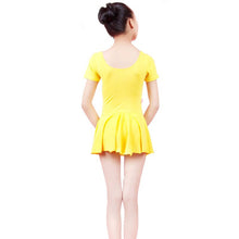 kid-girls-short-sleeve-leotard-gymnastics-cotton-ballet-dance-dress-dancewear BBL