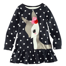 kids-baby-girls-long-sleeve-lace-dress-one-piece-dots-deer-cotton-dresses-toddlers-clothes BBL