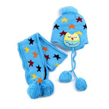 kids-boys-girls-crochet-warm-beanie-five-pointed-star-baby-earflap-hat-scarf-cap-2pcs BBL