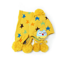 kids-boys-girls-crochet-warm-beanie-five-pointed-star-baby-earflap-hat-scarf-cap-2pcs BBL