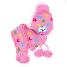 kids-boys-girls-crochet-warm-beanie-five-pointed-star-baby-earflap-hat-scarf-cap-2pcs BBL