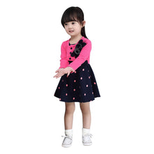 kids-girl-princess-dress-floral-long-sleeve-fake-two-piece-dots-cotton-dress-girls-clothes-2-4years BBL