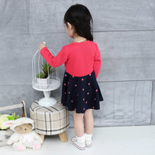 kids-girl-princess-dress-floral-long-sleeve-fake-two-piece-dots-cotton-dress-girls-clothes-2-4years BBL