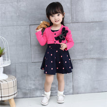 kids-girl-princess-dress-floral-long-sleeve-fake-two-piece-dots-cotton-dress-girls-clothes-2-4years BBL