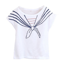 kids-girls-children-t-shirts-tops-tie-print-navy-pattern-short-sleeve-t-shirts-clothes-1-5years BBL