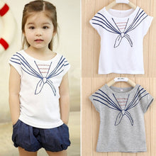 kids-girls-children-t-shirts-tops-tie-print-navy-pattern-short-sleeve-t-shirts-clothes-1-5years BBL