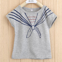 kids-girls-children-t-shirts-tops-tie-print-navy-pattern-short-sleeve-t-shirts-clothes-1-5years BBL