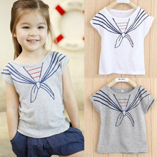 kids-girls-children-t-shirts-tops-tie-print-navy-pattern-short-sleeve-t-shirts-clothes-1-5years BBL