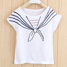kids-girls-children-t-shirts-tops-tie-print-navy-pattern-short-sleeve-t-shirts-clothes-1-5years BBL