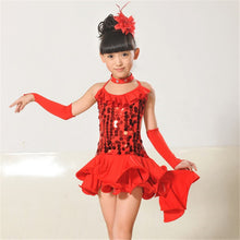 kids-girls-latin-sets-salsa-tango-sequin-party-dance-dress-skirt-outfits-sz-5-9y BBL