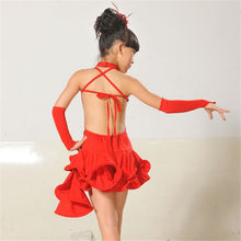 kids-girls-latin-sets-salsa-tango-sequin-party-dance-dress-skirt-outfits-sz-5-9y BBL