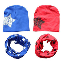kids-hat-scarf-hats-set-cotton-scarf-collar-warm-beanies-star-print-infant-hats-scarf-sets-accessories BBL