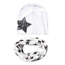 kids-hat-scarf-hats-set-cotton-scarf-collar-warm-beanies-star-print-infant-hats-scarf-sets-accessories BBL