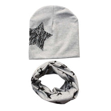 kids-hat-scarf-hats-set-cotton-scarf-collar-warm-beanies-star-print-infant-hats-scarf-sets-accessories BBL