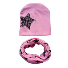 kids-hat-scarf-hats-set-cotton-scarf-collar-warm-beanies-star-print-infant-hats-scarf-sets-accessories BBL