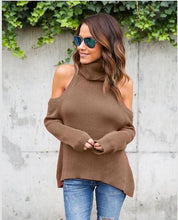 Knitted Sweater Women Turtleneck Off Shoulder Tricot Pullover Jumpers Pull Femme Woman Pullovers Sweaters GV418