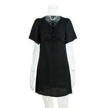 lace-up-front-women-dress-short-sleeves-deep-v-neck-sexy-party-dress-a-line-back-zipper-casual-mini-bandage-dress-vestido BBL