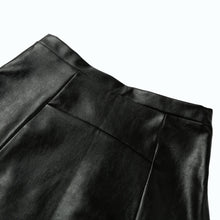 ladies-black-pu-skirt-sexy-women-mini-skirt-pu-leather-ruffled-hem-zipper-casual-elegant-slim-wrap-skirt-saia-de-couro BBL