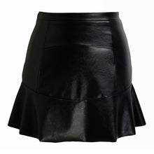 ladies-black-pu-skirt-sexy-women-mini-skirt-pu-leather-ruffled-hem-zipper-casual-elegant-slim-wrap-skirt-saia-de-couro BBL