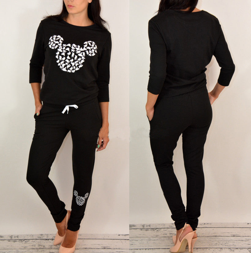 Lady Clothing Set Large Size Tracksuit Women Casual 2 Pieces Sets Women Long Sleeve Sport Suits Tops + Pants X0253