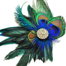 Lady Rhinestones Peacock Feather Bridal Weddings Hair Clip Pin Hairpin