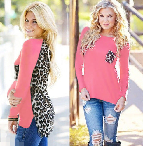 Large Plus Size Leopard Chiffon Blouse Tops Women Clothes J6123
