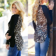 Large Plus Size Leopard Chiffon Blouse Tops Women Clothes J6123
