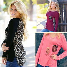 Large Plus Size Leopard Chiffon Blouse Tops Women Clothes J6123