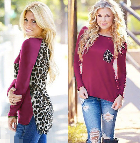 Large Plus Size Leopard Chiffon Blouse Tops Women Clothes Multi Color