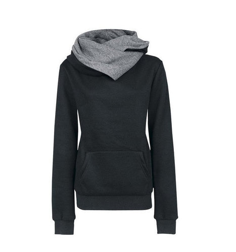 Long Sleeve Solid O-neck Hoodies With Hat Sport Sweatshirt & Women Slim Sportwear Front Pocket X0376