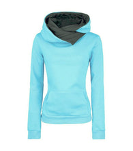 Long Sleeve Solid O-neck Hoodies With Hat Sport Sweatshirt & Women Slim Sportwear Front Pocket X0376