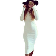 Long Sleeve Turtleneck Dresses Partywear Plus Size Bodycon Dress For Women Sexy Slim Club Dress Knee-Length Barwear