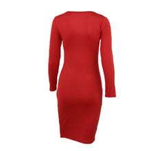 long-sleeve-women-dress-plunge-v-neck-side-split-bodycon-pencil-dress-sexy-bandage-dress-vestidos-plus-size BBL
