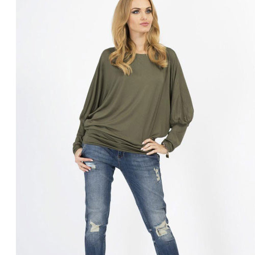 Loose Casual T Shirts Women Oversized Batwing Long Sleeve Basic T shirt Women Tops Fall Plus Size Women Clothing Sexy T Shirt