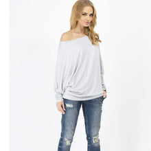 Loose Casual T Shirts Women Oversized Batwing Long Sleeve Basic T shirt Women Tops Fall Plus Size Women Clothing Sexy T Shirt