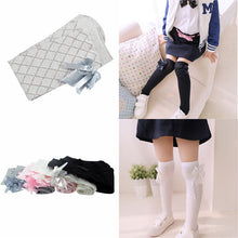 lovely-kids-girls-cotton-footed-tights-school-high-knee-bow-stockings-new BBL