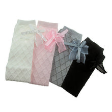 lovely-kids-girls-cotton-footed-tights-school-high-knee-bow-stockings-new BBL