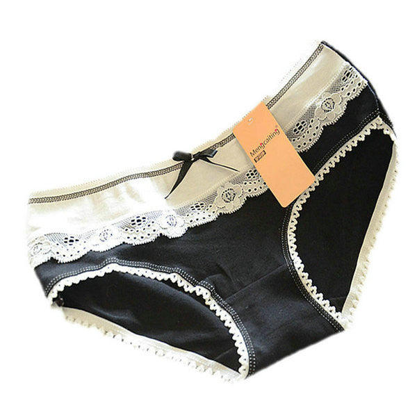 lovely-women-s-multi-colors-cotton-soft-lace-bow-knot-briefs-underwear-knickers BBL