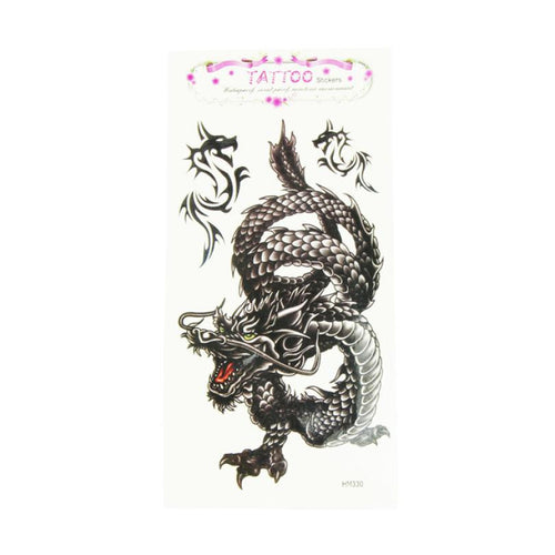 Low Stickers Metalic Tattoo Fashion black dragon waterproof tattoo stickers Type Beauty Body Art Temporary Tattoos