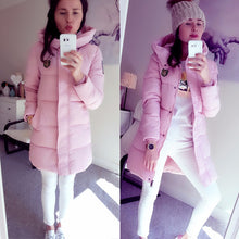M-XXXL Plus Size Women's Park Long Warm Down Coat Slim Women's Park With Hat Korean Jacket Coat