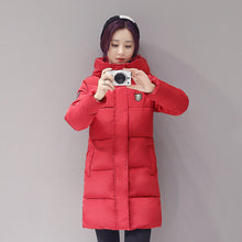 M-XXXL Plus Size Women's Park Long Warm Down Coat Slim Women's Park With Hat Korean Jacket Coat