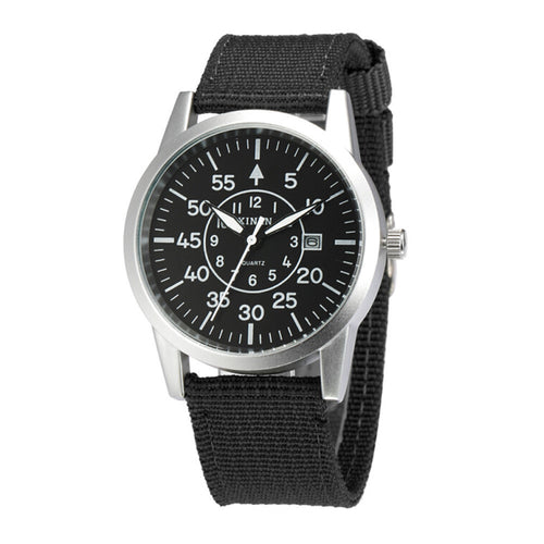 Men Stainless Steel Military Sport Date Analog Quartz army Style Wrist Watch
