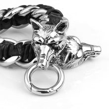 mens-wolf-head-bracelet-hand-woven-cow-leather-316l-titanium-steel-polished-al-ornaments-punk-rock BBL