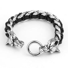 mens-wolf-head-bracelet-hand-woven-cow-leather-316l-titanium-steel-polished-al-ornaments-punk-rock BBL
