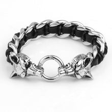 mens-wolf-head-bracelet-hand-woven-cow-leather-316l-titanium-steel-polished-al-ornaments-punk-rock BBL