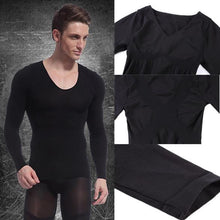 mens-long-sleeve-shapewear-v-neck-thermal-underwear-warm-male-base-layer-shirt BBL