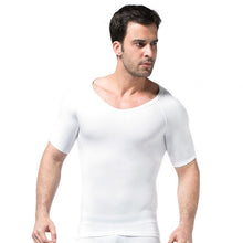 mens-slimming-v-neck-t-shirt-waist-cincher-belly-fitness-body-shaper-underwear-shapewear-bodysuit-new BBL